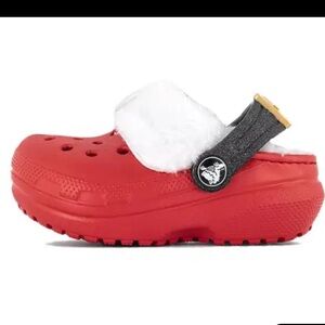 NWT $55 Crocs Little Santa Classic Lined Clog Toddler Santa Red c2/c3